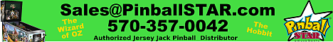 PinballSTAR Amusements--WIZARD of OZ / The HOBBIT - Jersey Jack Authorized distributor - 570-357-0042