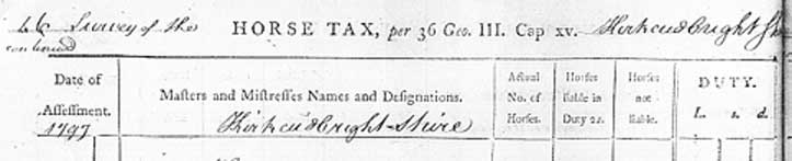 Header on the horse tax form 