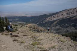 Bob and greg look down at trail lake and the wind river valley [sat sep 4 16:07:01 mdt 2021]