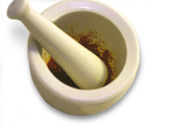 Thrive Tonic mortar and pestle - only fresh herbal ingredients
