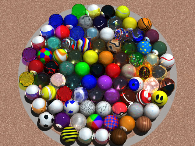 A collection of various types of
marbles