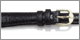 Ladies Textured Genuine Calf Leather Watch Strap Replacement Watchband. Hand finished genuine leather; padded; top stitching; water resistant lining; reinforced stress points; sealed edge construction. Packaged with a pair of stainless steel spring bars and includes both white and yellow nickel free buckles. Available in regular short and long lengths. Stuller Watchbands. Copyright milnejewelry.com.