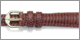 Ladies Genuine Lizard Watch Strap Replacement Watchband. Hand finished genuine leather; padded; top stitching; water resistant lining; reinforced stress points; sealed edge construction. Packaged with a pair of stainless steel spring bars and includes both white and yellow nickel free buckles. Available in regular and long lengths. Stuller Watchbands. Copyright milnejewelry.com.