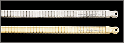 Ladies Stainless Steel Ring End Expansion Band Replacement Watchband. Expansion band; adjustable links; solid stainless steel construction; ion gold plated; hand polished; ring ends. Stuller Watchbands. Copyright milnejewelry.com.