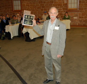 Duane Atwood receives award on 3/4/08, picture by Tony Frates
