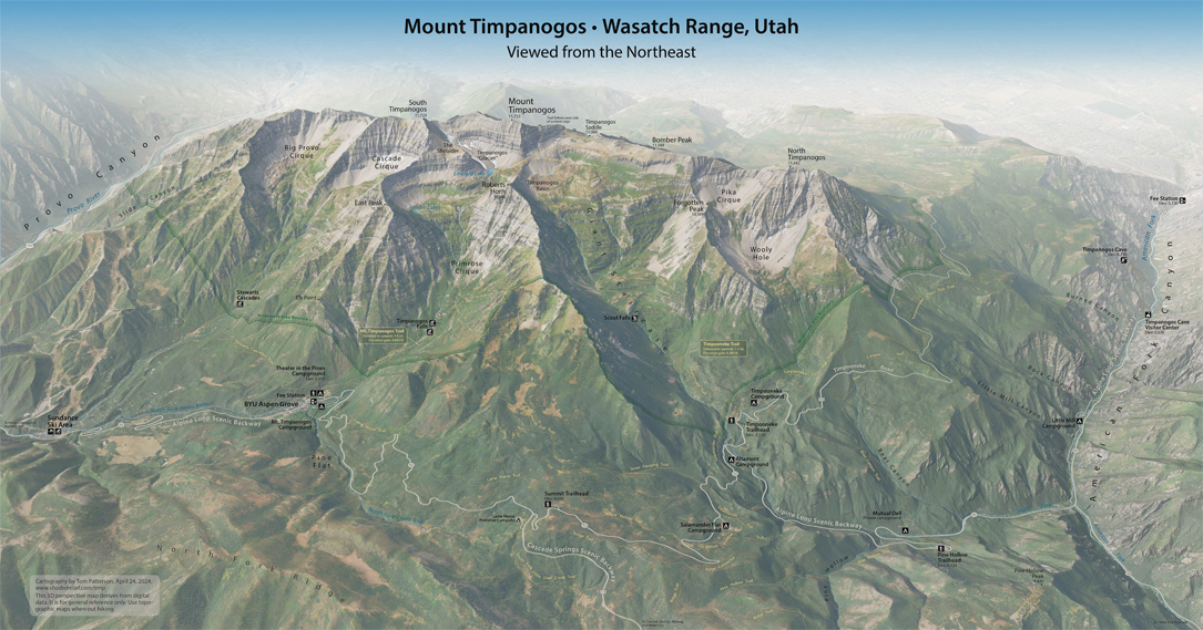 Digitally Produced Graphic Overview of Mount Timpanogos