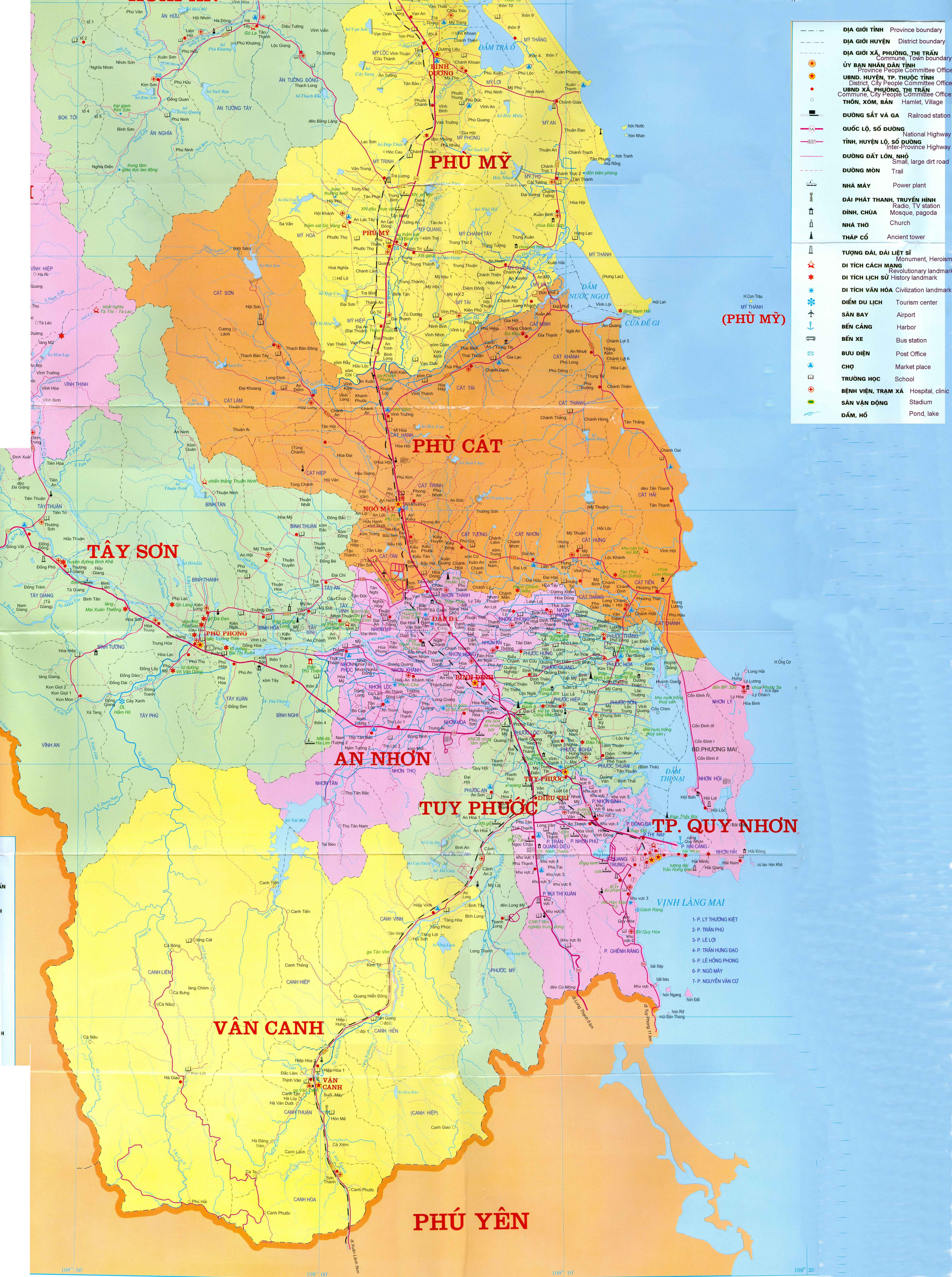 Vietnam Map Binh Dinh