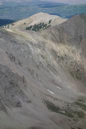 The ascent route to the saddle, from lower right to upper center [fri jul 6 11:50:15 mdt 2018]