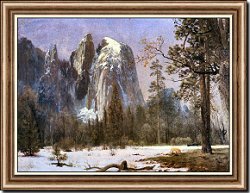 Cathedral Rock in Yosemite in Winter