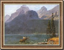 Lake Scene with Moose