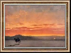 Mounted Indian in Sunset