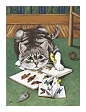 Sample Cats Who Read note card