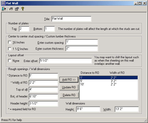 Flat Wall Data Entry