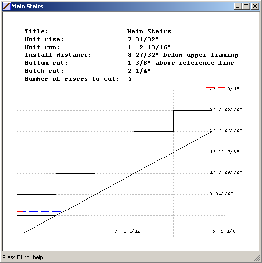 Stair Layout Plot View Screen Shot