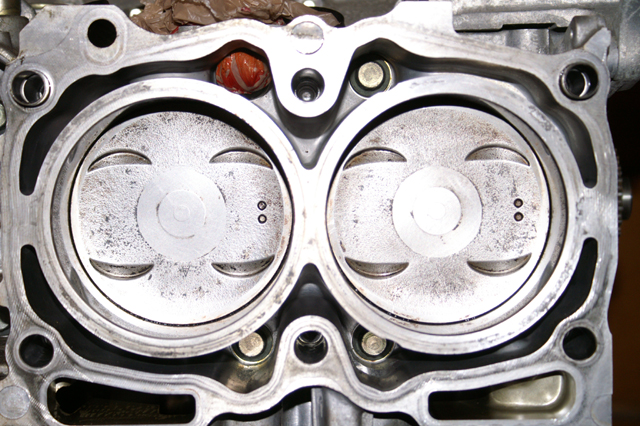 Pistons after cleaning