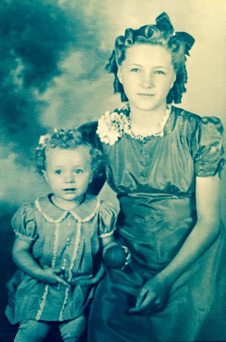 Early picture of Mom and Myrna