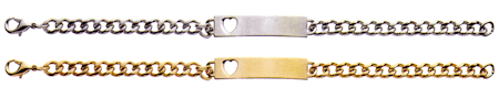 IDHQ Womans Engraveable ID Identification Bracelets. IDHQ Womans Stainless Steel Heart ID Bracelet. Copyright milnejewelry.com