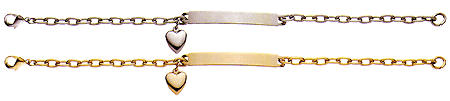 IDHQ Womans Engraveable ID Bracelets. IDHQ Womans Stainless Steel Heart Charm ID Bracelet. Copyright milnejewelry.com