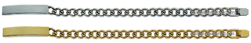 IDHQ Unisex Stainless Steel Curb Chain ID Bracelet. Copyright milnejewelry.com
