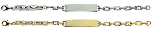 IDHQ Unisex Ion Gold Curb Chain Identification Bracelet. Copyright milnejewelry.com