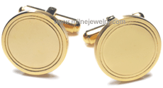 IDHQ Men's Jewelry Accessories Ion Gold Stainless Steel Engraveable Cuff Links. Copyright milnejewelry.com