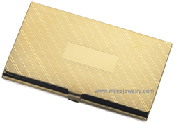 IDHQ Men's Jewelry Accessories Engraveable Ion Gold Stainless Steel Business Card Case. Copyright milnejewelry.com