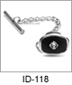 IDHQ Men's Jewelry Accessories Black Onyx and Cubic Zirconia Tie Tack. Polished solid stainless steel construction tie tack with genuine black onyx inlay, featuring a cubic zirconia set in onyx; solid link chain for security. Copyright milnejewelry.com