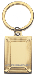 IDHQ Men's Jewelry Accessories Ion Gold Stainless Steel Engraveable Key Ring. Copyright milnejewelry.com