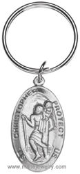 IDHQ Men's Jewelry Accessories Engraveable St. Christopher Key Ring. Copyright milnejewelry.com