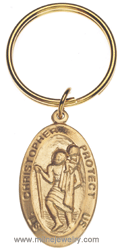 IDHQ Men's Jewelry Accessories Engraveable St. Christopher Key Ring. Copyright milnejewelry.com