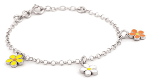 SP77006781 - My First Jewelry Multi Colored Flower Charms Bracelet. Copyright Speidel and Milne Jewelry