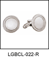 LGBCL022R Fluent Embellished Edge Cuff Link Set. Polished edge, rhodium electroplate, engravable. Copyright Milne Jewelry.