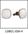 LGBCL024H Dapper Classic Cuff Link Set. Satin finish, beaded edge, gun metal electroplate, engravable. Copyright Milne Jewelry.