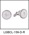 LGBCL159DR Genuine Diamond Rhodium Cuff Link Brushed finish, polished bead edging, rhodium electroplate. Copyright Milne Jewelry.