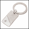 LGBKC113DR Rhodium Genuine Diamond Key Chain. Polished and brush finishes, rhodium electroplate. Copyright Milne Jewelry.