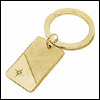 LGBKC113D Gold Genuine Diamond Key Chain. Polished and brush finishes, 23 k gold electroplate. Copyright Milne Jewelry.