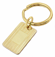 LGBKC124 Felicitous Everyday Gold Horizontal Line Key Chain - 23k gold electroplate, engravable. Copyright Milne Jewelry.