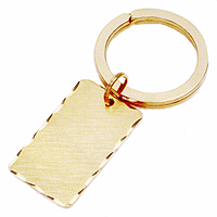 LGBKC126 Dapper Gold Scallop Key Chain - 23 karat gold electroplate, engravable. Copyright Milne Jewelry.