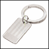 LGBKC129R Rhodium Linear Key Chain. Etched lines, rhodium electroplate, engravable. Copyright Milne Jewelry.