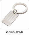 LGBKC129R Rhodium Linear Key Chain. Etched lines, rhodium electroplate, engravable. Copyright Milne Jewelry.
