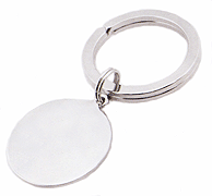 LGBKC141R Rhodium Polished Key Ring. Polished finish, rhodium electroplate, engravable. Copyright Milne Jewelry.