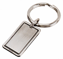 LGBMC241S Dapper Silver Dimensional Key Ring - Rhodium electroplate, engravable. Copyright Milne Jewelry.