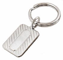 LGBKC301R Felicitous Everyday Silver Diagonal Line Key Chain - Rhodium electroplate, engravable. Copyright Milne Jewelry.