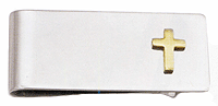 LGBMC043R Emblematic Religious Cross Money Clip - Rhodium electroplate, engravable. Copyright Milne Jewelry.