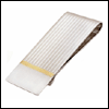LGBMC119R Two-Tone Linear Money Clip - Rhodium & 23k gold electroplate, engravable. Copyright Milne Jewelry.