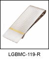 LGBMC119R Two-Tone Linear Money Clip - Rhodium & 23k gold electroplate, engravable. Copyright Milne Jewelry.