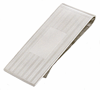 LGBMC124R Felicitous Everyday Silver Horizontal Line Money Clip - Rhodium electroplate, engravable. Copyright Milne Jewelry.