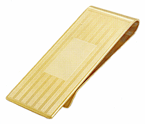 LGBMC124 Felicitous Everyday Gold Horizontal Line Money Clip - 23k gold electroplate, engravable. Copyright Milne Jewelry.