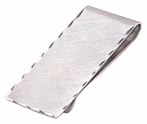 LGBMC126R Dapper Silver Scallop Money Clip - Rhodium electroplate, engravable. Copyright Milne Jewelry.
