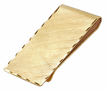 LGBMC126 Dapper Gold Scallop Money Clip - 23 karat gold electroplate, engravable. Copyright Milne Jewelry.